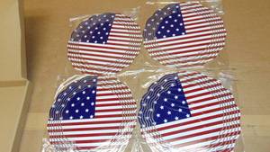 lot 122 image: 4 Pack Lot American Flag Wind Spinners