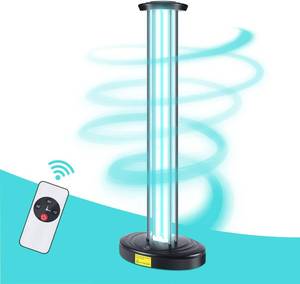 lot 35 image: JTAPURE Ultraviolet Germicidal Lamp, 100W Ozone UV Light Sanitizer for Large Room, with Three-Step Timing Remote Control, Blue Light, Up to 99.9% Sterilization for Bathroom, Bedroom, Toilet