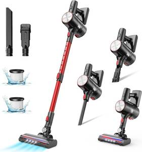 lot 75 image: WELOV Cordless Vacuum Cleaner, 6 in 1 Lightweight Stick Vacuum Cleaner 28Kpa, Max 45mins Runtime, 280W Motor Vacuum Cleaner for Pet Hair, Hard Floor & Carpet