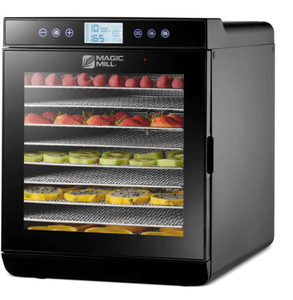 lot 88 image: MAGIC MILL FOOD DEHYDRATOR MACHINE 10 STAINLESS STEEL TRAYS MFD-9100