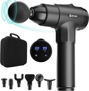 lot 100 image: AERLANG Massage Gun, Deep Tissue Massager Gun Muscle Massager with 6 Heads 20 Speeds, Portable Electric Massager with LCD Touch Screen and Carrying Case