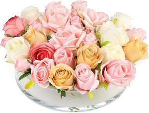 lot 112 image: Vase Circle Floral Centerpiece Dining Table, Floral Arranger Round Decorative Modern Vase, Home & Wedding Decor (Dia 12 Inches, 19 Holes)