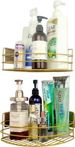 lot 113 image: 2 Packs Of 2 Vytaco Flower Bathroom Storage (2 Pack) Shelf Shampoo Holders Wall Mounted Shower Caddies Corner