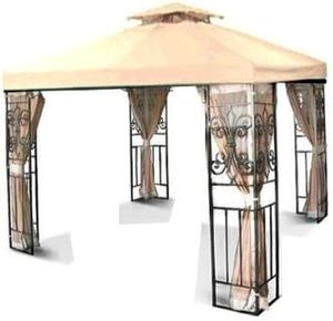 lot 116 image: 10 X 10 Replacement Gazebo Canopy Beige Top