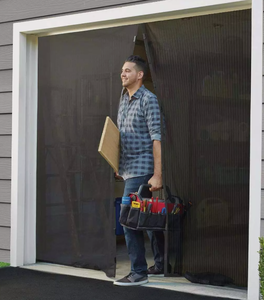 lot 123 image: MAGIC MESH Garage Hands-free Screen Door, Fits Single Garage Doors, 8 Foot Or 9 Foot