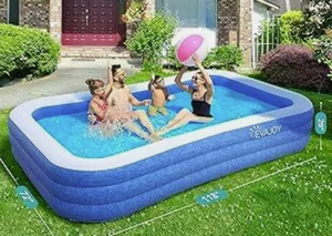 lot 158 image: Evajoy Inflatable Pool, 118 x 72 x 2