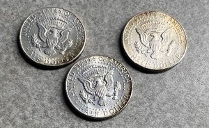 lot 109 image: 3) 1964 KENNEDY HALF DOLLARS 90% SILVER