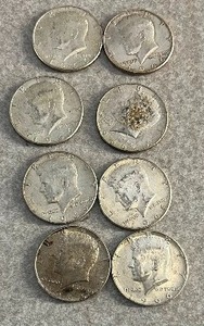 lot 91 image: 8) 1965 KENNEDY HALF DOLLARS 40% SILVER