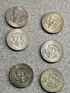 lot 97 image: 6) KENNEDY HALF DOLLARS 40% SILVER
