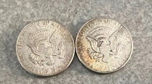 lot 88 image: 2) 1964D KENNEDY HALF DOLLARS 90% SILVER