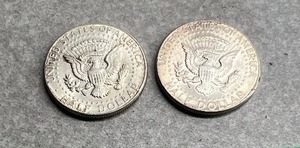 lot 111 image: 2) 1964 KENNEDY HALF DOLLARS 90% SILVER