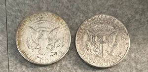 lot 89 image: 2) 1964D KENNEDY HALF DOLLARS 90% SILVER