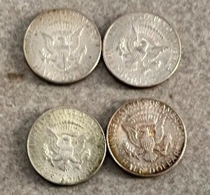 lot 90 image: 4) 1965 KENNEDY HALF DOLLARS 40% SILVER