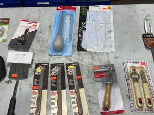 lot 57 image: TABLE FULL OF GRILLING ACCESSORIES
