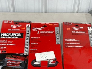 lot 53 image: 9) MILWAUKEE 44-78 DEEP CUT PORTABLE BAND SAW BLADES $75 retail