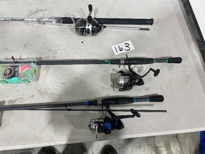 lot 163 image: 3) FISHING RODS  & REELS