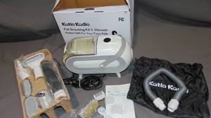 lot 57 image: Katio Kadio Dog Grooming Kit - 60dB Low Noise Dog Hair Vacuum Groomer Suck in 99% Hair, Dog Grooming Vacuum for Shedding 2L Capacity, 8 Pet Grooming Tools for Dog Cat