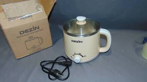 lot 147 image: Dezin Electric Pot, 1.6L Ramen Cooker, Hot Pot Electric Stainless Steel, Multifunctional Electric Cooker for Egg, Pasta, Soup, Porridge, Oatmeal with Temperature Control and Keep Warm Function