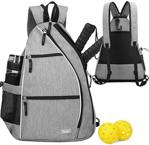 lot 22 image: Sucipi Pickleball Bag for Women Men, Pickleball Paddle Backpack Reversible Bags-Grey