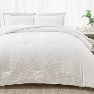 lot 25 image: ENJOHO King Size Comforter - 3 Pieces King Comforter Sets, Textured Comforter with Crinkled Design