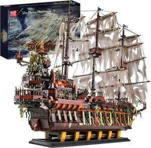 lot 71 image: Mould King Large Pirates Ship Model Building Kits, MOC Dutchman Building Block Pirate Ship Construction Set to Build, Toys Gift for Kids Age 8Adult Collections Enthusiasts (3700Pieces)