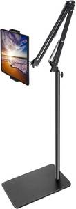 lot 84 image: Tablet Floor Stand  Double Weight Base,  Adjustable Arm Stretchable Stand Holder, Compatible  iPad Mini Air Pro, Galaxy Tab, Kindle, Switch, Cell Phones-Black