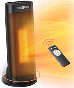 lot 92 image: PARIS RHNE 1500W 18 Portable Electric Space Heater for Large Room, Fast Heating, Remote, 70°Oscillation, 12H Timer, ECO Mode, Heater with Thermostat, Overheating &Tip-Over Protection