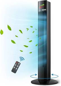 lot 98 image: Tower Fan, 36 Oscillating Tower Fan with Remote, 3 Modes, 3 Speeds, LED Display, 12H Timer, Bedroom Fans, Cooling Tower