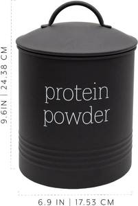 lot 110 image: Mixed Lot AuldHome Enamelware Protein Powder Flours Canister (Black) Modern Farmhouse Style Storage for Kitchen