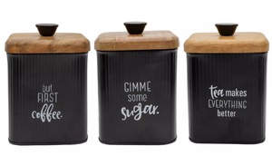lot 119 image: Auldhome Design-1.5qt Farmhouse Canisters Set of 3