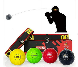lot 158 image: YMX BOXING Ultimate Reflex Ball Set - 4 React Reflex Ball Plus 2 Adjustable Headband, Great for Reflex, Timing, Accuracy, Focus and Hand Eye Coordination Training of Boxing, MMA and Krav Mega