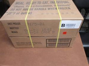 lot 3 image: Sealed Case of 12 MREs Meal Ready ...