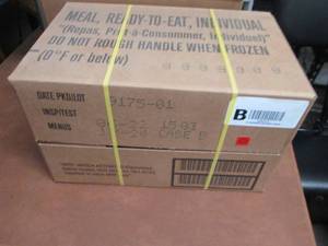 lot 6 image: Sealed Case of 12 MREs Meal Ready ...