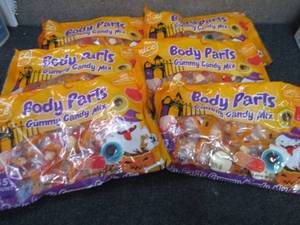 lot 45 image: 6- 7.94 oz Bags Body Parts Gummy Ca...