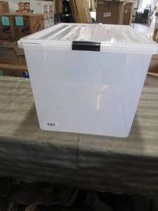 lot 121 image: Large Staples Plastic Tote- corner ...