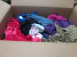 lot 140 image: Box of Cut Clothing Rags...