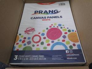 lot 180 image: 3- 3pks Prang Canvas Panel, 12 x 9,...
