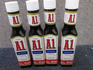 lot 301 image: 4- 5 oz A1 Original Sauce Best Date...