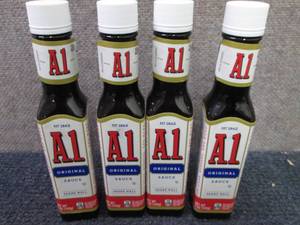 lot 304 image: 4- 5 oz A1 Original Sauce Best Date...