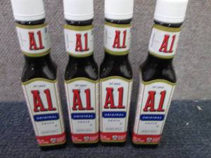 lot 305 image: 4- 5 oz A1 Original Sauce Best Date...