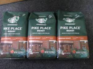 lot 317 image: 3- 12 oz Starbucks Pike Place Mediu...