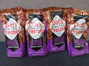 lot 368 image: 4- 16 oz Dots Cinnamon Sugar Pretz...