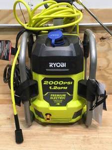 lot 21 image: RYOBI 2000 PSI 1.2 GPM Cold Water Corded Electric Pressure Washer Model # RY142022 (Display Model) (Retail $199)