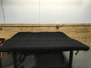 lot 89 image: Queen Size Foam Bed Topper With Black Bed Sheet 60 x 80