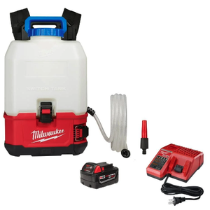 lot 107 image: Milwaukee M18 SWITCH TANK 4 Gallon Backpack Water Supply Kit Parts Number 2820-21WS