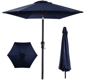 lot 110 image: allen  roth 10-ft Commercial Navy Auto-tilt Market Patio Umbrella Model # 2884898