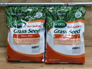 lot 112 image: Lot of 2 - Scotts 18217 Fall Mix Grass Seed 3 Pound