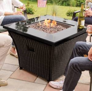 lot 16 image: BLUE RHINO 32-in W 50000-BTU Steel Propane Gas Fire Pit Table