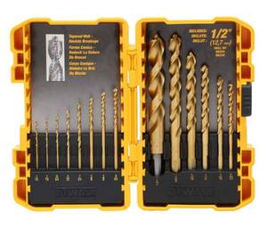 lot 44 image: DEWALT Titanium Nitride Coated Pilot Point Drill Bit Set (14-Piece) (0501246.71)