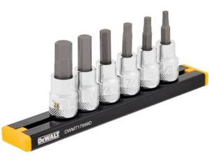 lot 133 image: DEWALT 38in Drive SAE Hex Bit Socket Set 6pc (05012416.50)